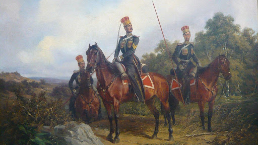 he ranks of the Crimean Tatar squadron of the Russian Imperial Guard, the artist - KF Schulz, 1850.